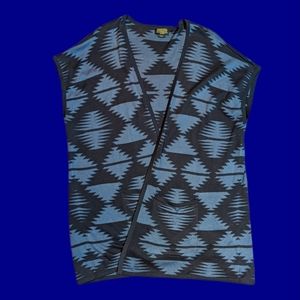Pendleton Oversized Cocoon Cardi-Vest Geometric